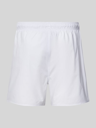 Emporio Armani Regular Fit Badeshorts mit Logo-Badge Weiss 3