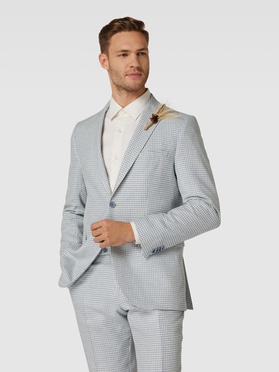 CG – CLUB of GENTS Slim Fit 2-Knopf-Sakko mit Hahnentrittmuster Modell 'Paul' Hellblau 4