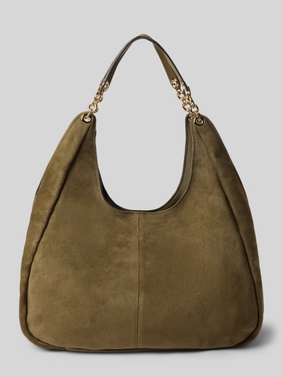 Produktfoto, Handtasche aus echtem Leder Modell 'ELLIE' von MICHAEL Michael Kors in Olive, samtige Textur, Label-Applikation, goldene Details
