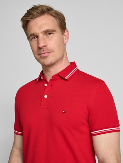 Tommy Hilfiger Regular Fit Poloshirt aus Baumwoll-Mix Rot 3