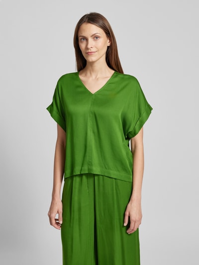 Lanius Regular fit blouse met V-hals Groen - 4