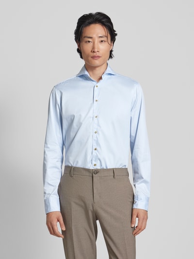 Stenstroms Regular fit vrijetijdsoverhemd van fijn twill in lichtblauw Bleu - 4