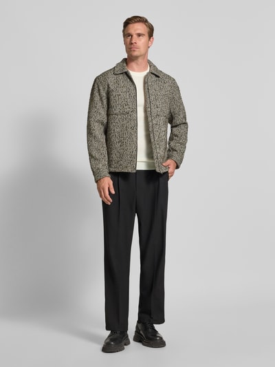 Christian Berg Men Strickpullover aus Wolle-Kaschmir-Mix Offwhite Melange 1