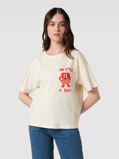 Jake*s Casual T-shirt z nadrukowanym motywem Złamany biały 4