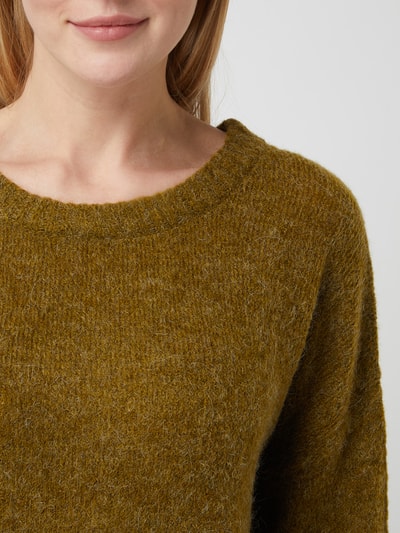 ICHI Longpullover mit Alpaka-Anteil Modell 'Ihamara' Oliv Melange 3