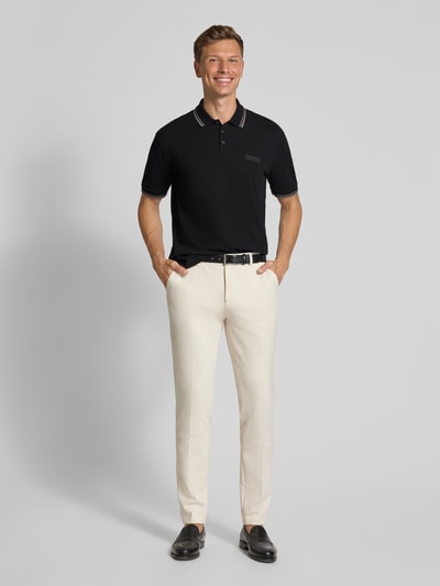 ARMANI EXCHANGE Regular fit poloshirt met knoopsluiting Zwart - 1
