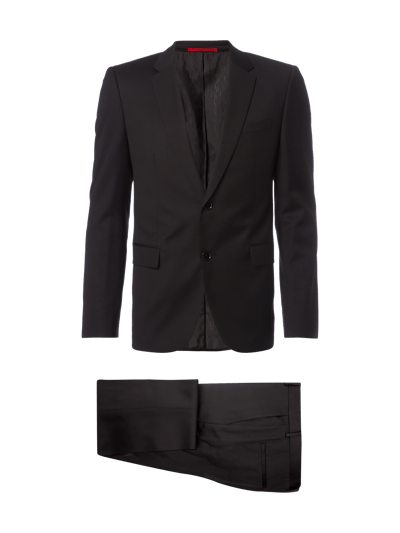 HUGO Slim Fit Anzug aus Schurwolle mit 2-Knopf-Sakko Black 1