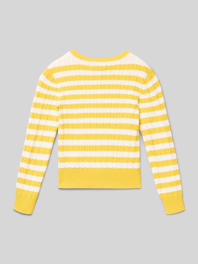 Polo Ralph Lauren Teens Cardigan met kabelpatroon en labelstitching Geel - 3