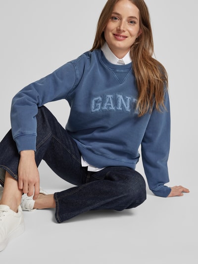 Gant Sweatshirt mit Label-Detail Jeansblau 3