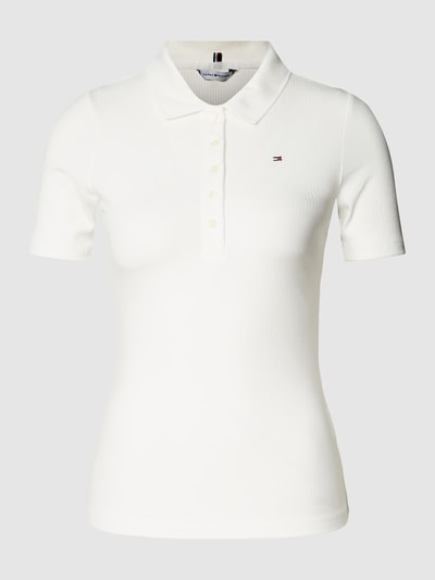 Tommy Hilfiger Poloshirt met labelstitching Ecru - 2