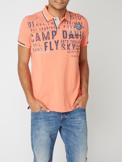 Camp David Koszulka polo z detalami z logo Pomarańczowy 3