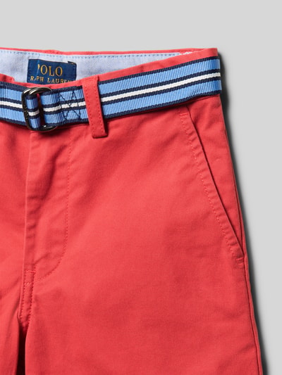 Productfoto, Regular Fit Bermudas uit katoenmix Model 'BEDFORD' van Polo Ralph Lauren Kids, look: effen, applicatie met gestikt logo, details: riemlussen, knoop- en ritssluiting, stoffen riem, boord met verstelbare wijdte, zijsteekzakken, achterzakken, materiaal: katoenmix