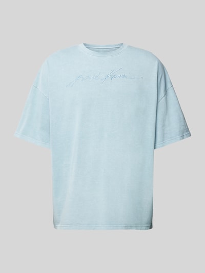 KARL KANI Boxy fit T-shirt met labelstitching Lichtblauw - 2