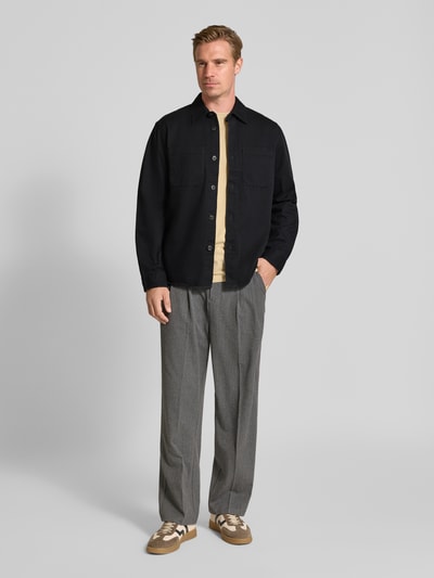 SELECTED HOMME Regular Fit Hemdjacke aus reiner Baumwolle Modell 'TRAVIS' Black 1
