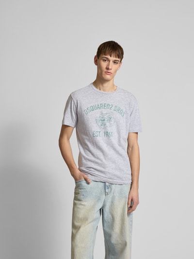 Dsquared2 T-Shirt mit Label-Print Hellgrau Melange 4