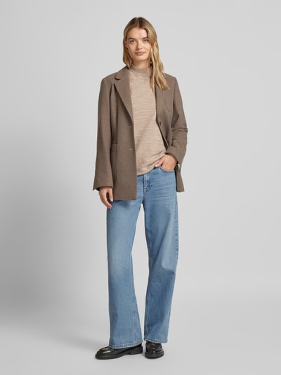 Vero Moda Oversized Langarmshirt mit Stehkragen Beige 1