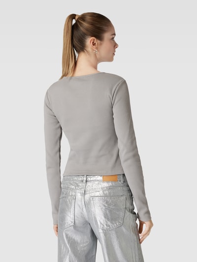 NA-KD Shirt met lange mouwen en cut-out Middengrijs - 5