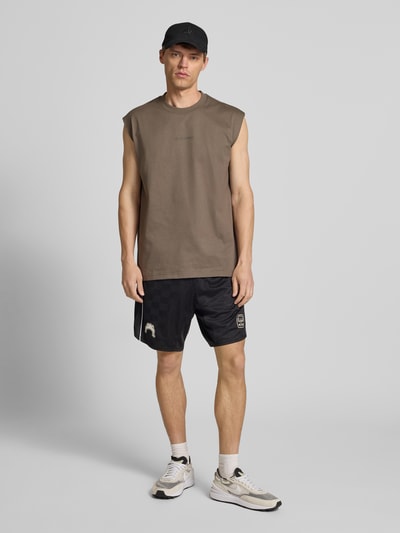 G-Star RAW Top z nadrukiem z logo model ‘Boxy’ Błotnisty 1