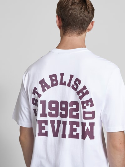 REVIEW Regular Fit T-Shirt aus Baumwoll-Viskose-Mix Weiss 3