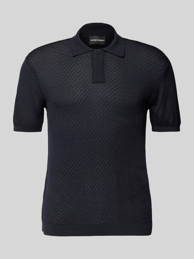 Emporio Armani Slim Fit Poloshirt mit Strukturmuster Marine 2