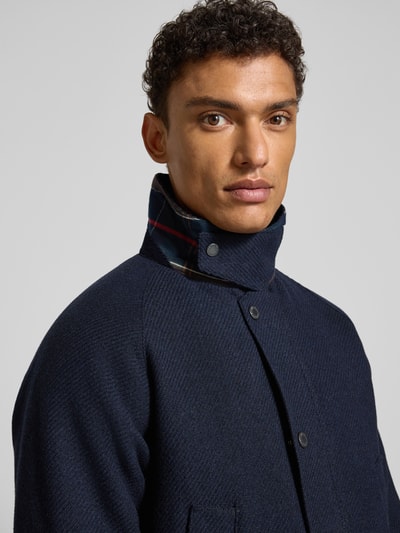 Barbour Regular fit wollen jack met corduroy, model 'BEDALE' Marineblauw - 3