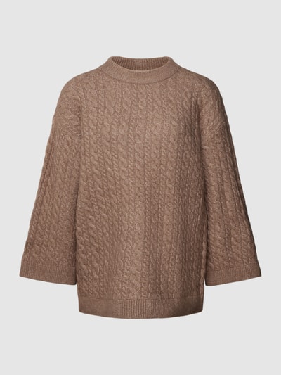 Vero Moda Gebreide pullover met kabelpatroon, model 'HEIDI' Middenbruin - 2