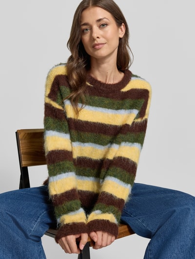 ONLY Pullover mit flauschiger Strickstruktur Schoko 3