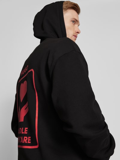 HUGO Hoodie met capuchon, model 'Dewgili' Zwart - 3