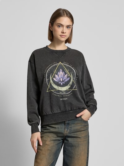 Only Comfort Fit Sweatshirt aus Baumwoll-Mix Modell 'LUCINDA' Black 4