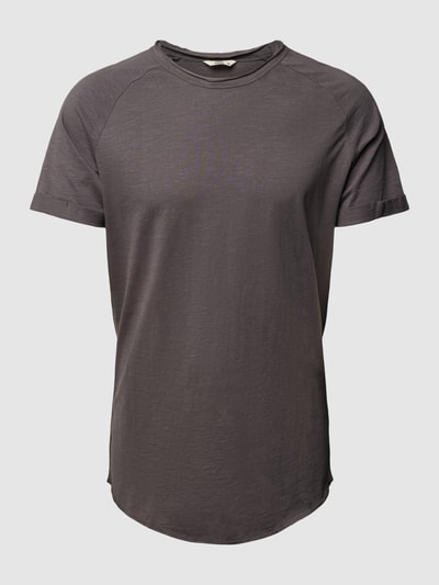 Redefined Rebel T-Shirt mit geripptem Rundhalsausschnitt Modell 'KAS' Anthrazit 1