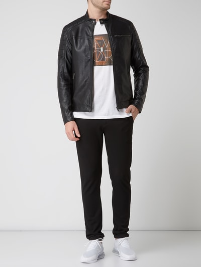 Jack & Jones Kurtka w stylu Biker model ‘Rocky’  Czarny 1