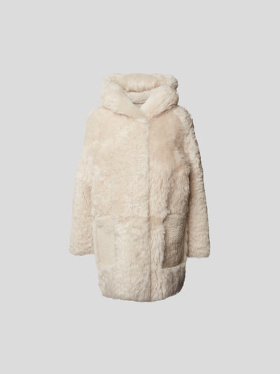 Meteo by Yves Salomon Lederjacke mit Fellbesatz  Offwhite 2