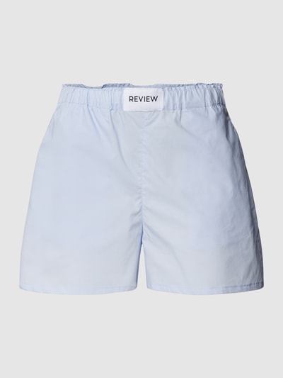 Review Shorts mit Streifenmuster Rauchblau 2