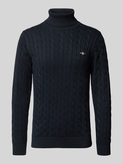 Gant Gebreide pullover met ribboorden Marineblauw - 2