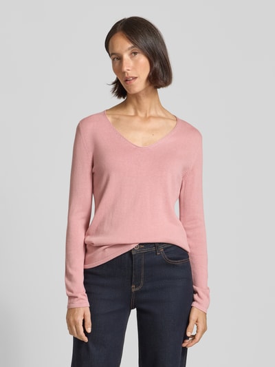 Tom Tailor Bluzka z dzianiny o kroju regular fit z mieszanki bawełny i wiskozy Mocnoróżowy 4