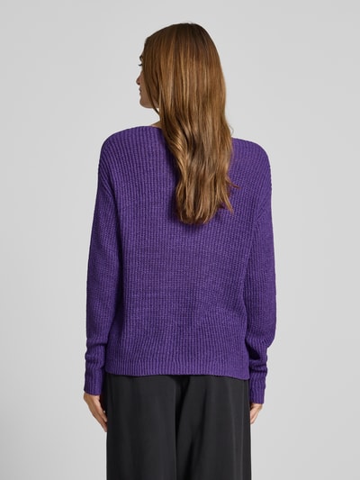 Christian Berg Woman Gebreide pullover met extra brede schouders Paars - 5