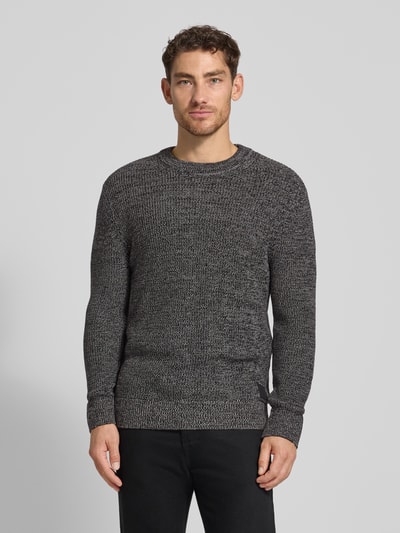 Tom Tailor Denim Sweter z dzianiny o kroju relaxed fit z mieszanki bawełny Antracytowy 4