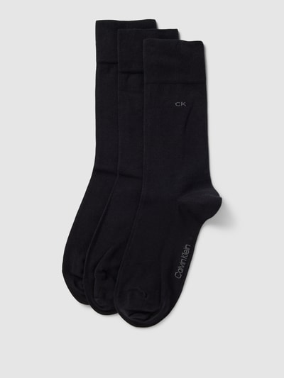 CK Calvin Klein Socken in unifarbenem Design mit Label-Detail Black 1