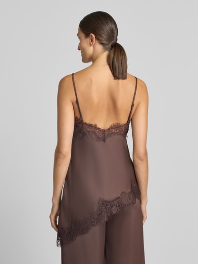Jake*s Cocktail Regular fit blousetop met kant Donkerbruin - 5