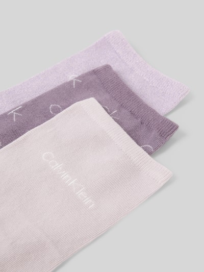 CK Calvin Klein Socken mit Label-Detail inklusive Geschenkbox im 3er-Pack Lila 2