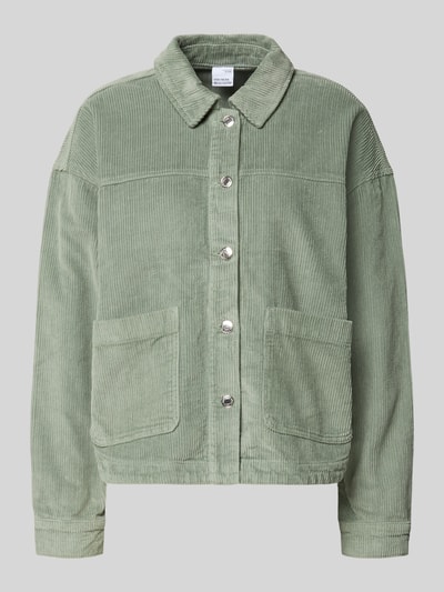 Vero Moda Loose fit overhemdjack van puur katoen, model 'JAMIE' Rietgroen - 2