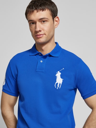 Polo Ralph Lauren Regular Fit Poloshirt mit Label-Stitching Royal 3