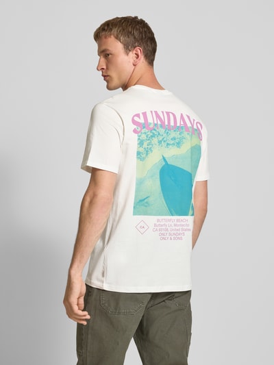 Only & Sons Regular fit T-shirt van puur katoen, model 'KYE' Wit - 5