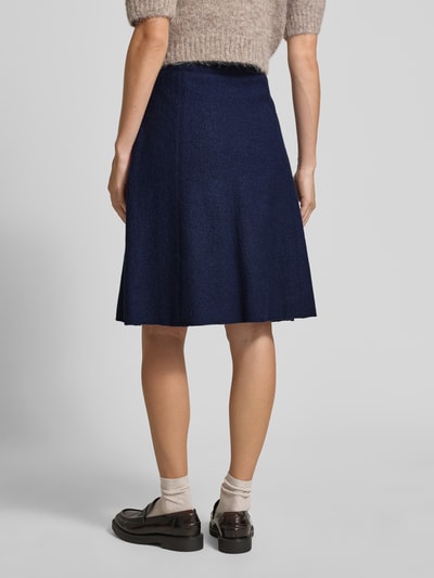 Christian Berg Woman Knielanger Rock mit gelegten Falten Dunkelblau 5