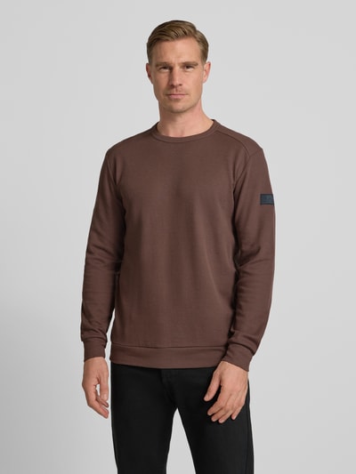 Tom Tailor Regular Fit Langarmshirt aus Baumwoll-Mix Mittelbraun 4