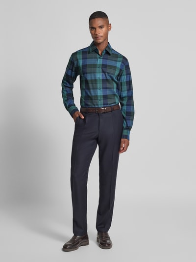 ETERNA Modern fit zakelijk overhemd met knoopsluiting Marineblauw - 1