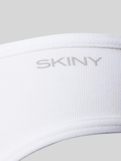 Produktfoto, Slim Fit Slips mit Logo-Print im 3er-Pack od Skiny, biały kolor, mieszanka bawełny, nadruk z logo, zestaw 3 szt.