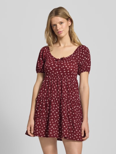 Only Vrijetijdsjurk in A-lijn met korte mouwen, model 'HILLARY' Bordeaux - 4