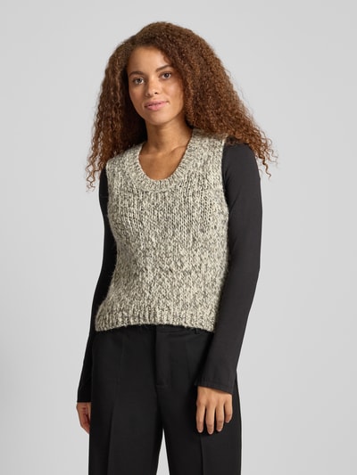 Marc O'Polo Denim Regular Fit Pullunder aus Schurwoll-Mix mit Alpaka-Anteil Gruen Melange 4