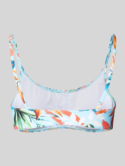 Produktfoto, Bikini-Oberteil im Allover-Look Modell 'Caru' von VENICE BEACH, bunte tropische Muster, glatte Textur, elastischer Material-Mix